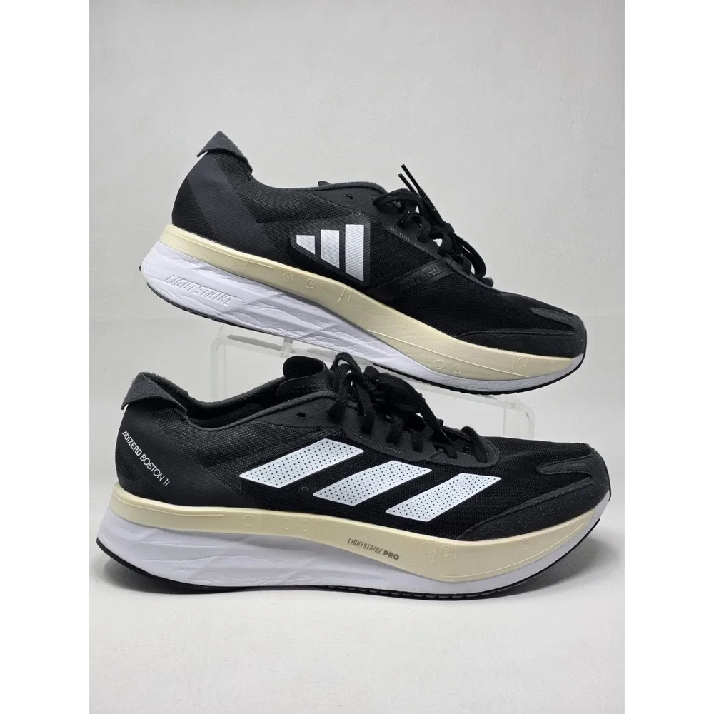Adidas Adizero Boston 11 GX6651 Marathon Running Shoe Black White Mens Size 11.5